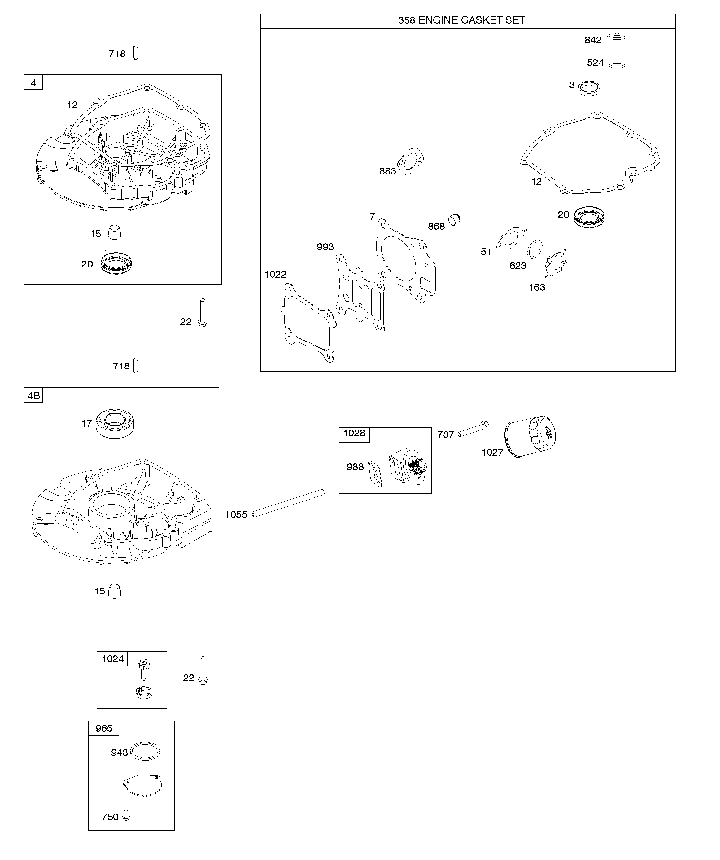 Запчасти, схема и деталировка 9 Уплотнения, сальники, прокладки, крышка картера 122Q72-0165-H1